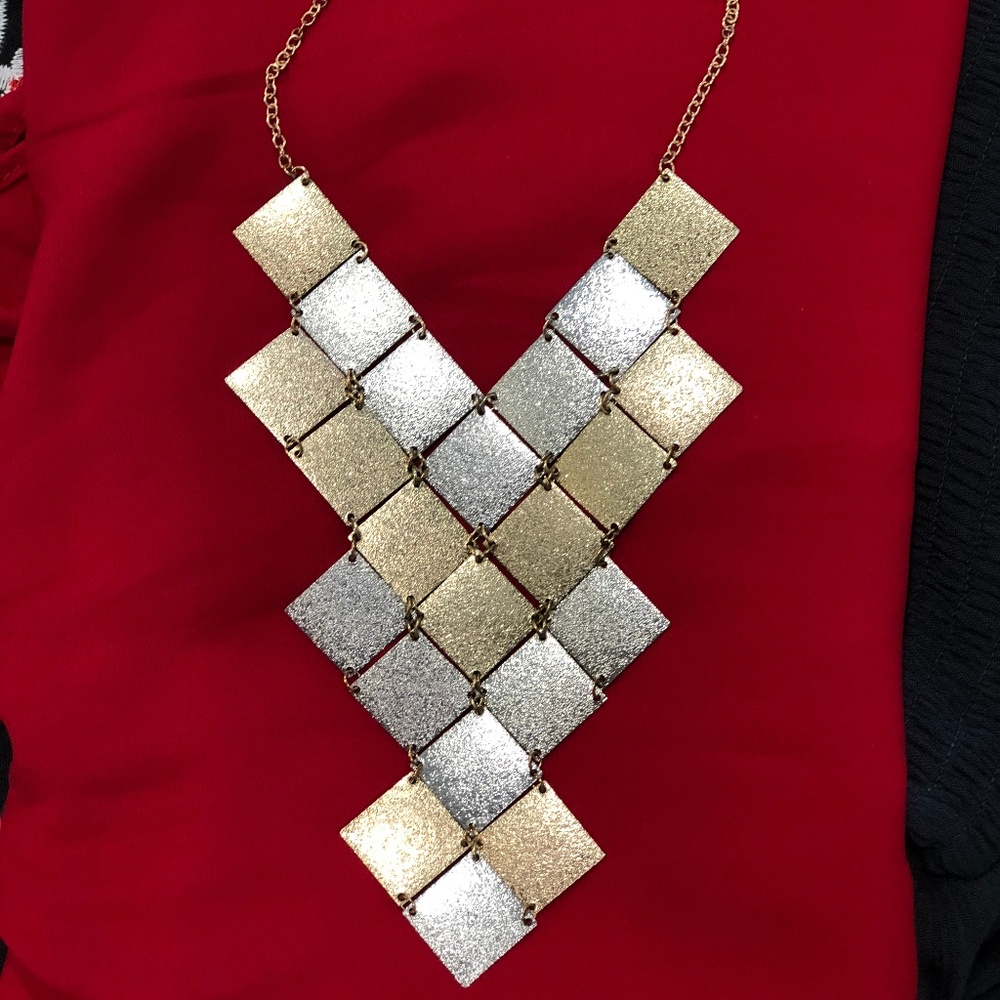Silver and Gold Statement Necklace